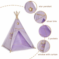 Teepee Tent - Gold Lilac -Fun with Mum Soldes teepee goldlilac details 1200 2