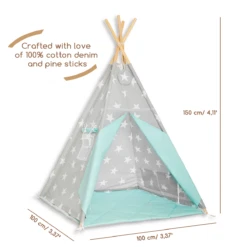 Teepee Tent + Floor Mat - Mint Heaven 13 Teepee Tent + Floor Mat - Mint Heaven -Fun with Mum Soldes teepee mintheaven dimensions 1
