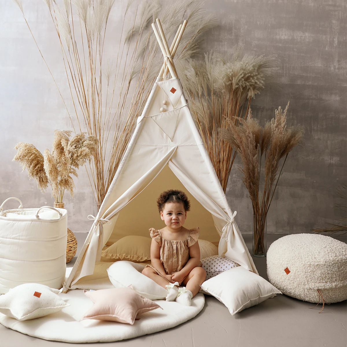 Teepee Tent - Natural Beige 6 Teepee Tent - Natural Beige – Image 6