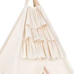 Teepee Tent - Frilly Muslin Ecru 8 Teepee Tent - Frilly Muslin Ecru -Fun with Mum Soldes teepee ruffle muslin ecru