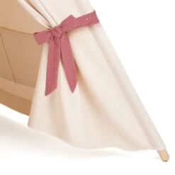 Teepee Tent - Frilly Muslin Raspberry -Fun with Mum Soldes teepee ruffle muslin raspberry2
