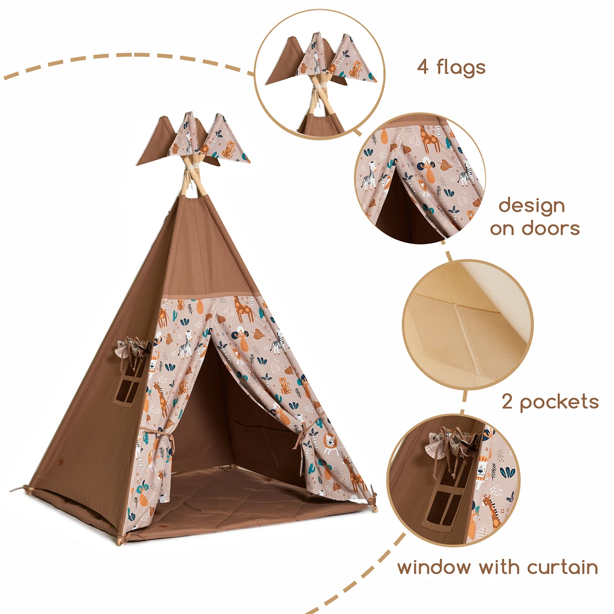 Teepee Tent - Safari 2 Teepee Tent - Safari – Image 2