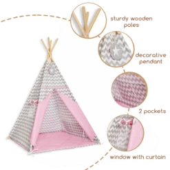 Teepee Tent + Floor Mat - Sweet Moment -Fun with Mum Soldes teepee sweetmoment details 1