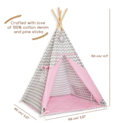 Teepee Tent + Floor Mat + Pillows - Sweet Moment 17 Teepee Tent + Floor Mat + Pillows - Sweet Moment -Fun with Mum Soldes teepee sweetmoment dimensions 2