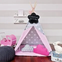Teepee Tent + Floor Mat - Candy Star -Fun with Mum Soldes tent teepee candy star 2 2