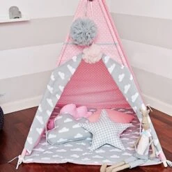 Teepee Tent - Cloudy Rose -Fun with Mum Soldes tent teepee cloudy rose 5 3