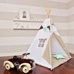 Teepee Tent - Scandinavian White -Fun with Mum Soldes tent teepee skandinavian white 5