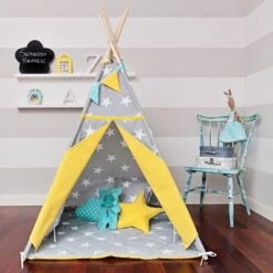 Teepee Tent + Floor Mat + Pillows - Sunny Morning -Fun with Mum Soldes tent teepee sunny morning 2 1