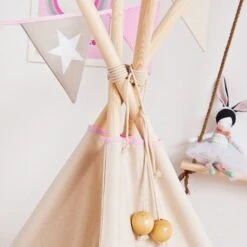 Teepee Tent - Natural Pink -Fun with Mum Soldes tipi tent natural pink 4