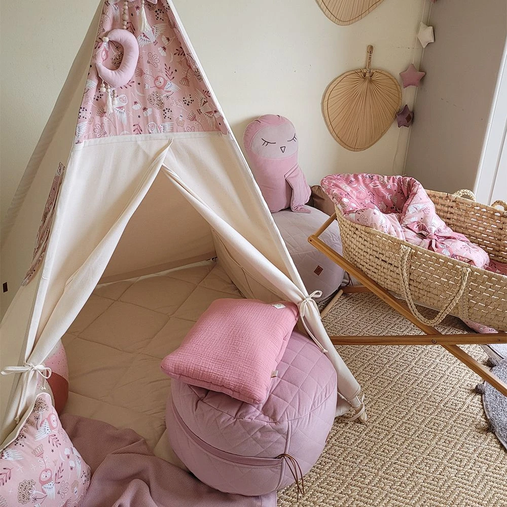 Teepee Tent + Floor Mat + Pillows - Owl 5 Teepee Tent + Floor Mat + Pillows - Owl – Image 5