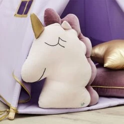 Unicorn Pillow - Mint Grey -Fun with Mum Soldes unicorn pink violet