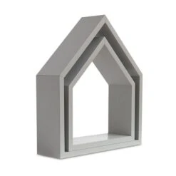 House Shelf - Grey Big -Fun with Mum Soldes wooden shelf house grey set