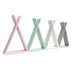 Teepee Shelf - Pink -Fun with Mum Soldes wooden shelf teepee colour set